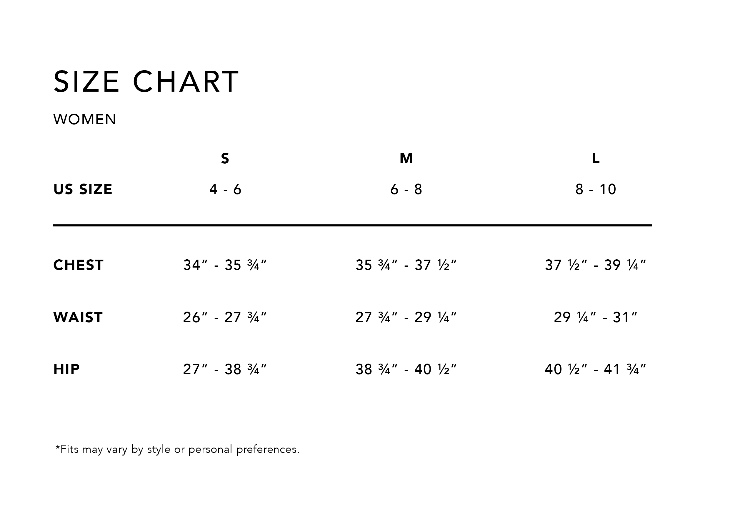 Jeans Sizing Chart / Custom Orders – 111threads